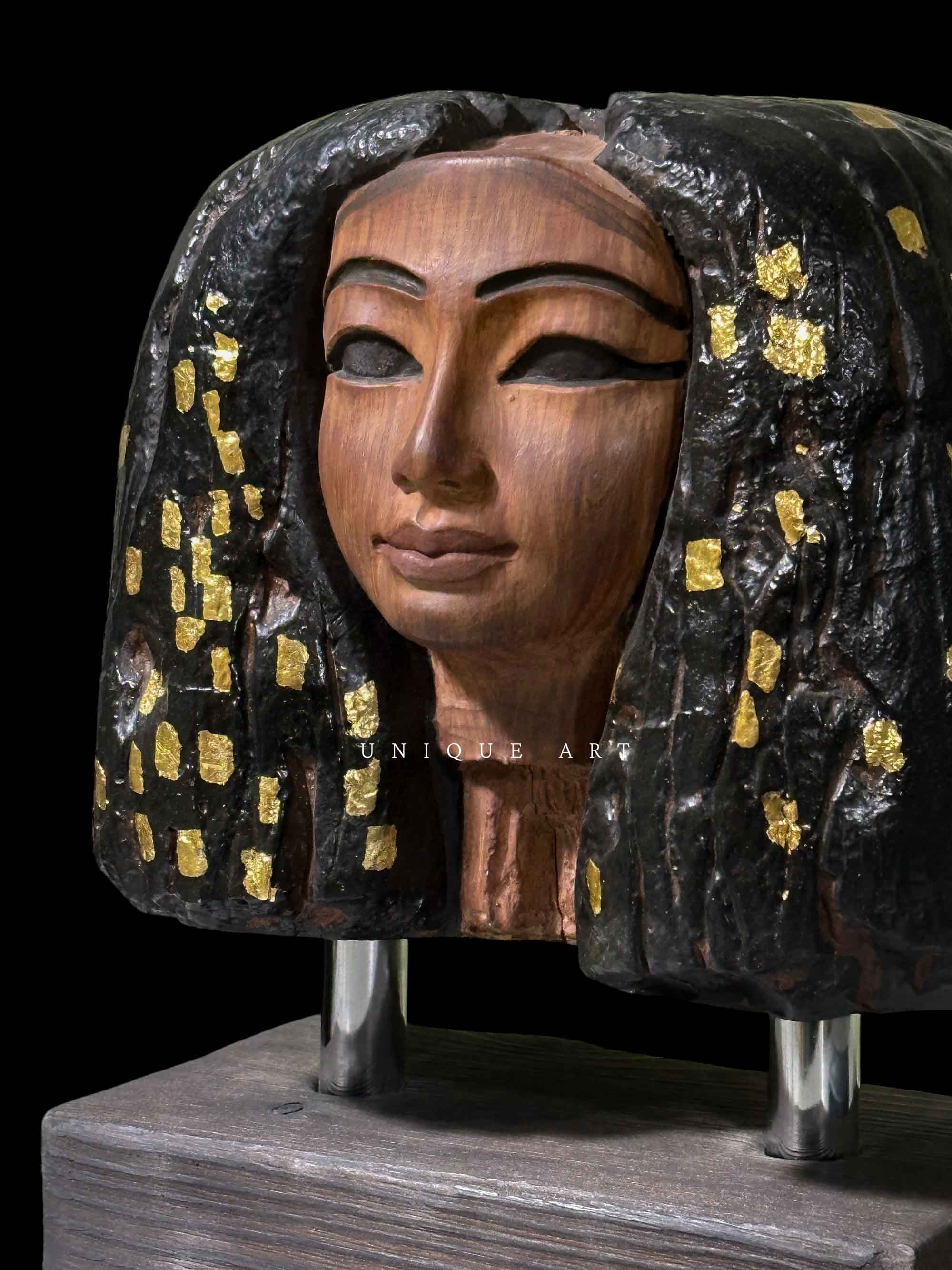 Ancient Egyptian Queen head displayed in the Egyptian Museum, Replica Queen Head from Ancient Egypt.