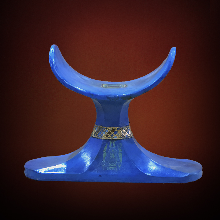 HEADREST OF BLUE GLASS