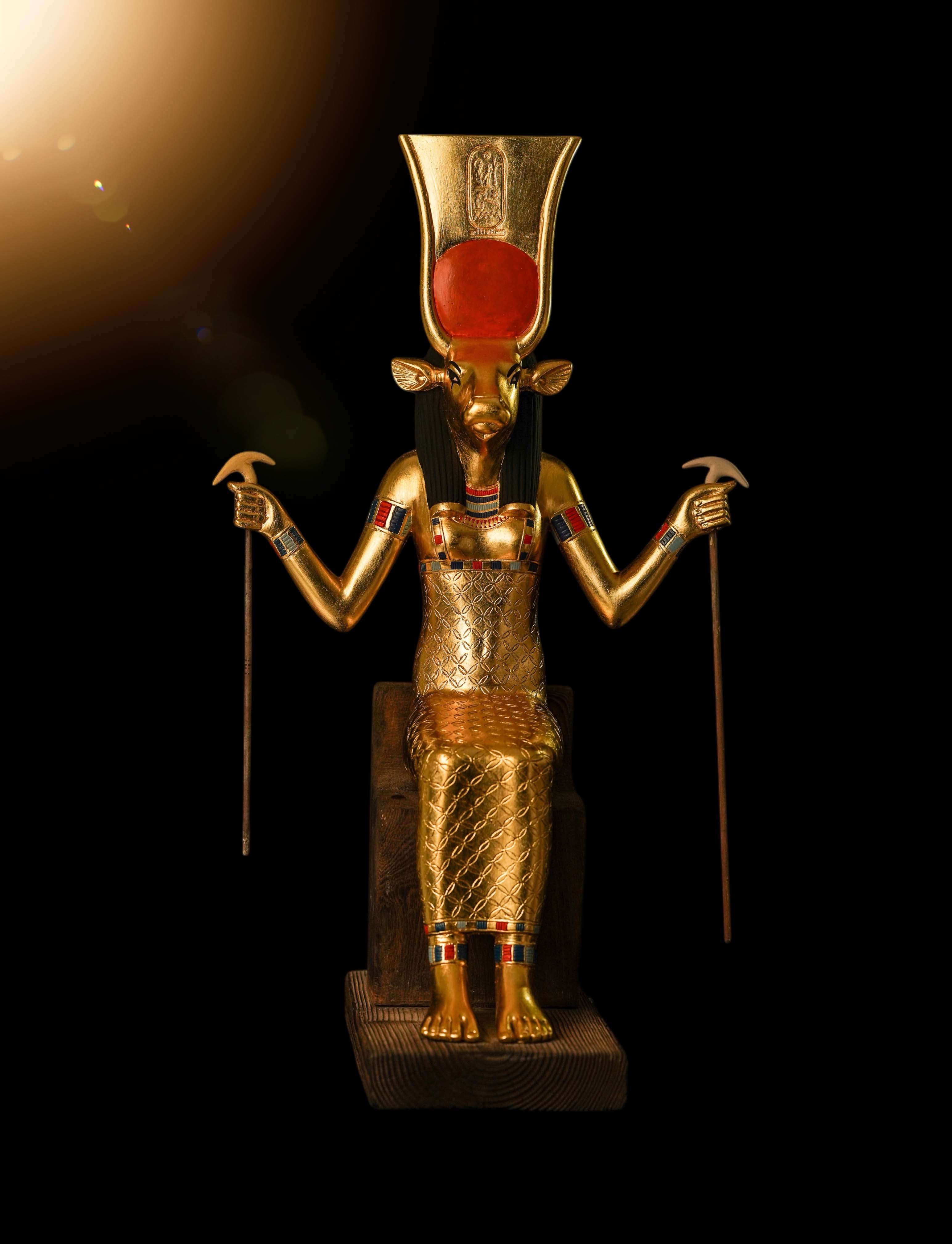 Goddess Hathor Museum statue. Goddess Hathor Luxurious art statue